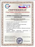 Сертификат участника онлайн марафона "Игровые технологии и геймификация образования"
5 часов